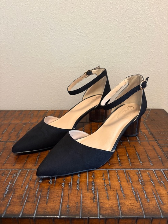 Cato Shoes - Cato Black Pointed-Toe Ankle-Strap Heels